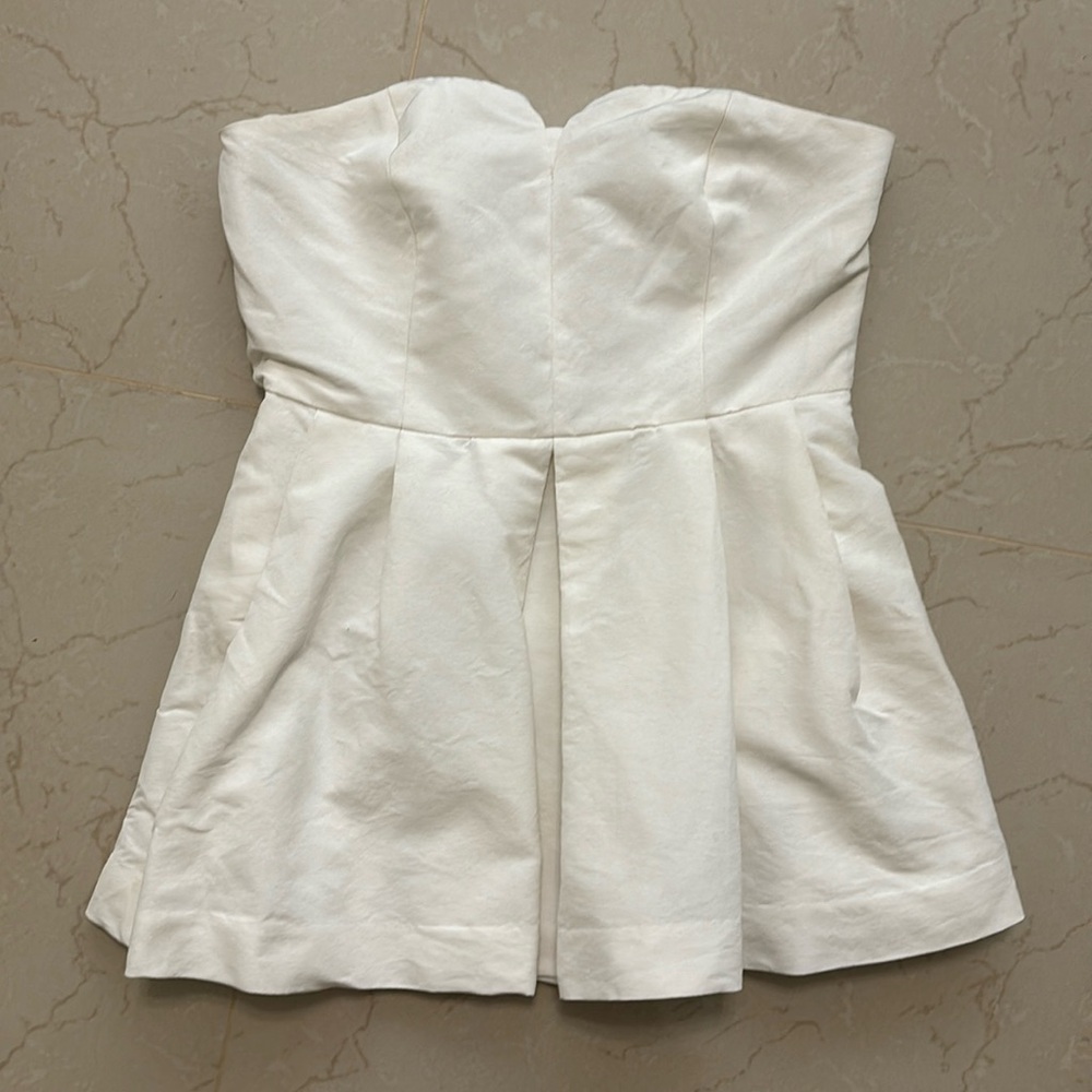 Elizabeth and James Strapless Peplum Top